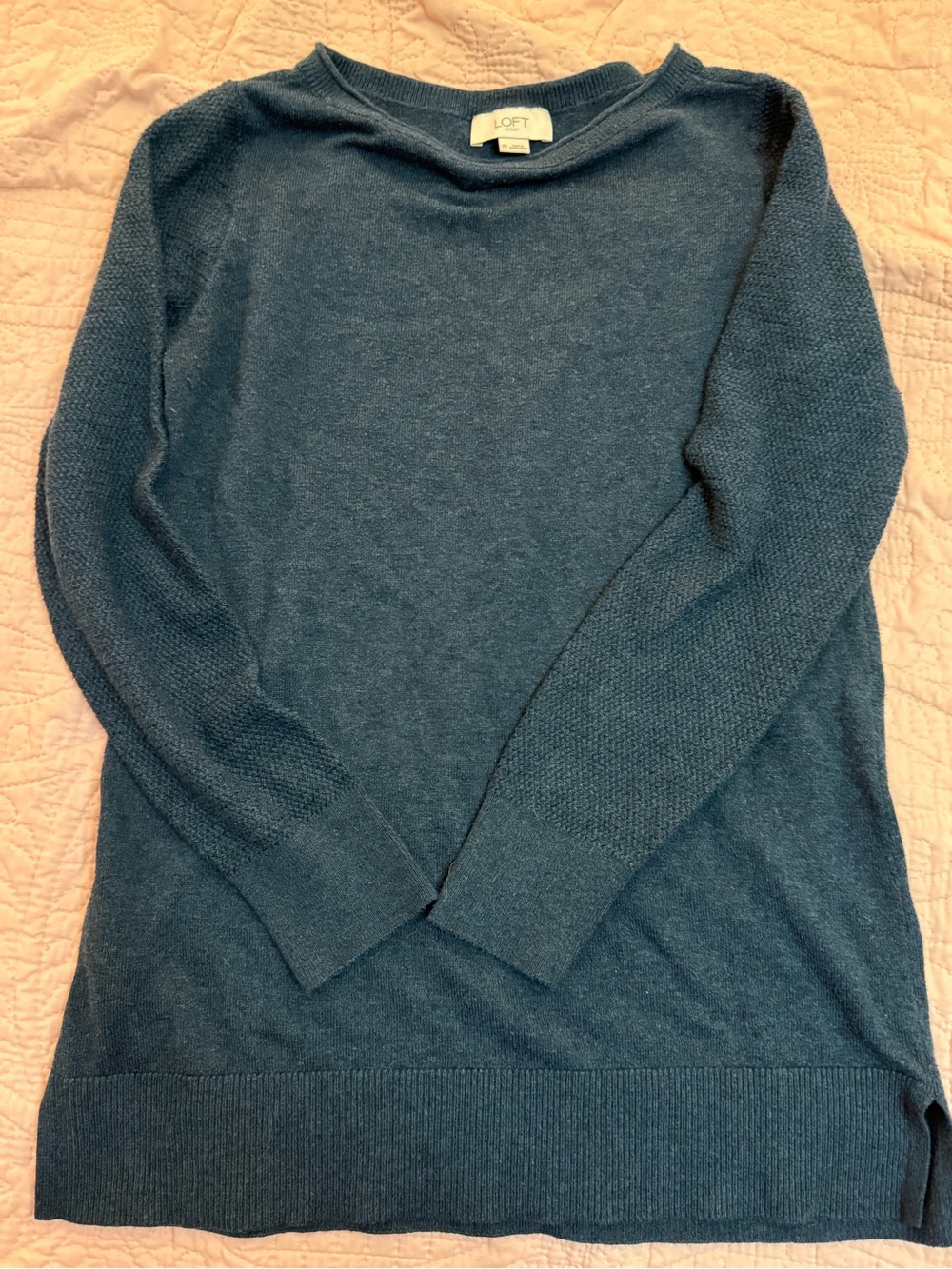 LOFT Teal-Blue Crewneck Sweater